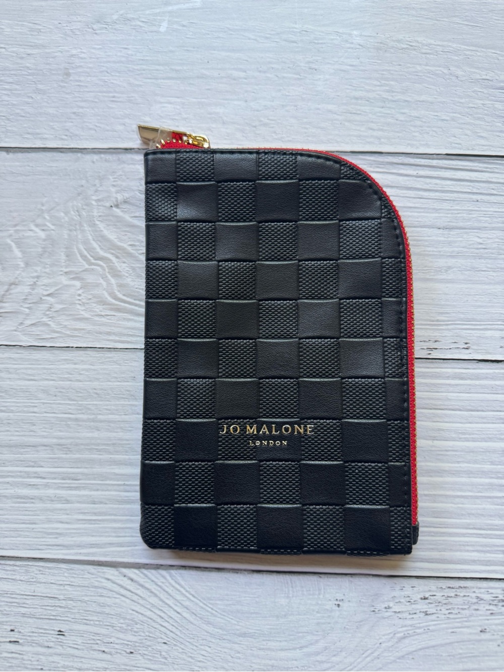 Jo Malone Black Checker Red Zipper Cosmetic/Toiletries Pouch